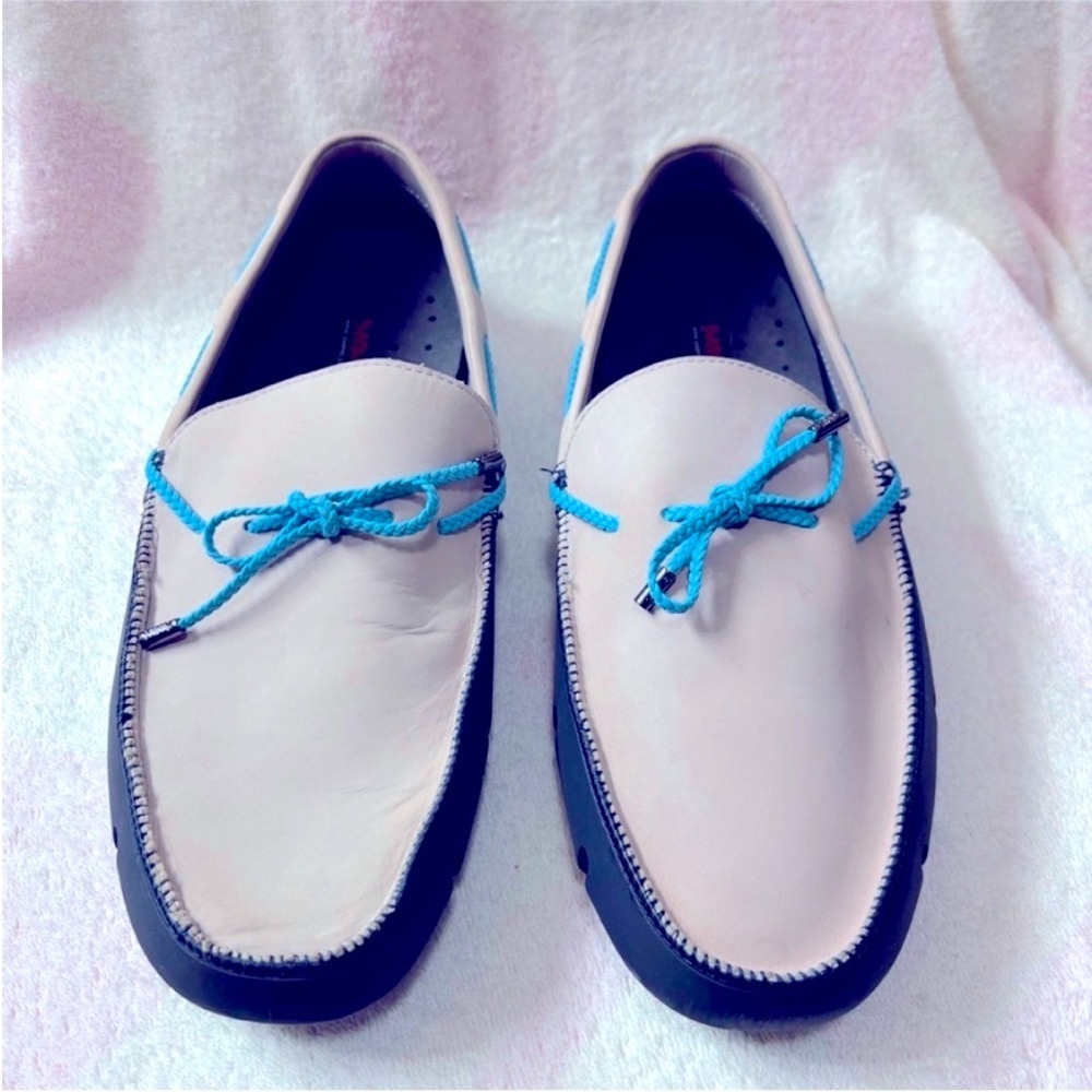 SWIMS MENS BRAIDED LACE DRIVER
LOAFERS NUBUCK NAVY/ ALLOY
SIZE 12